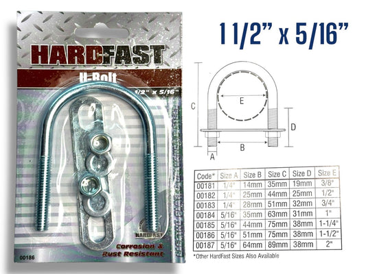 1 1/2” x 5/16" U Bolt