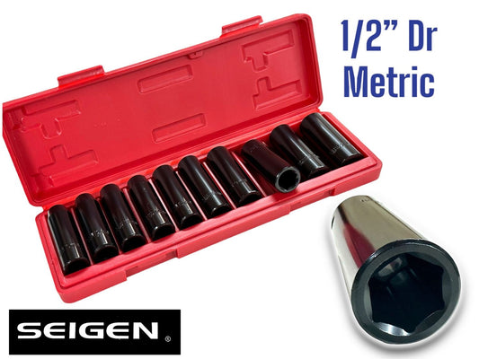1/2" 10Pc Deep Impact Sockets Metric